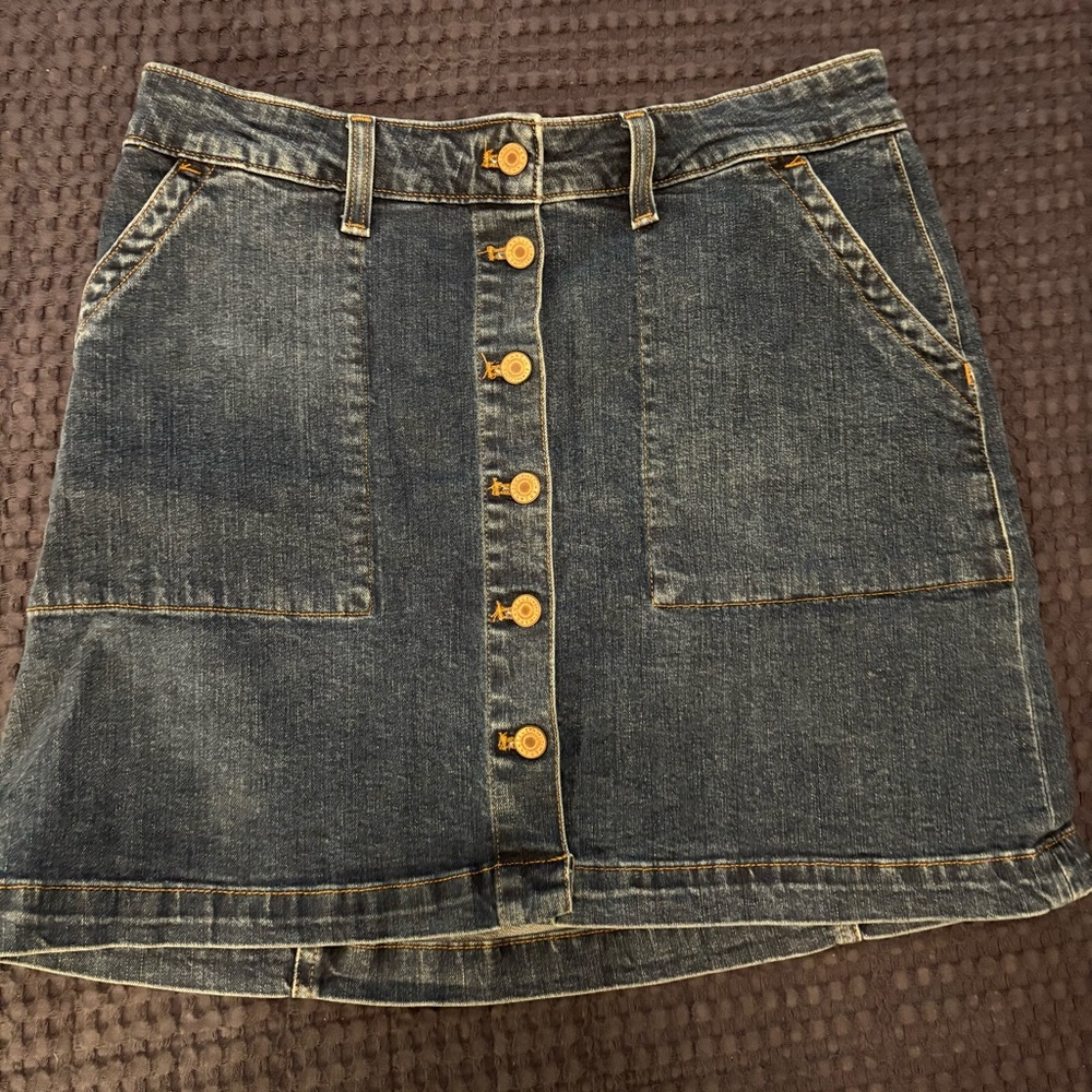 J. Crew - Washed Denim Button-Front Women's Skirt